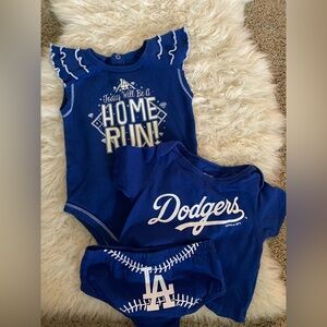 Blue Dodgers Baby Outfit Set